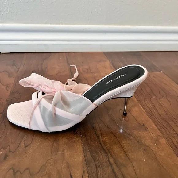 Peter Do women's handkerchief heeled sandals in blush pink Sz 6 - Picture 3 of 5